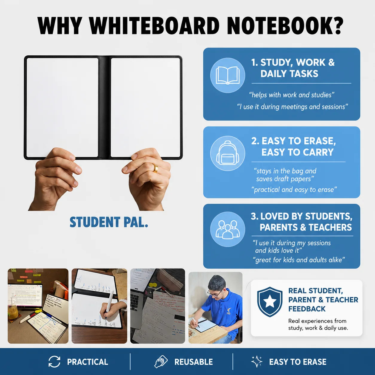 Reusable Whiteboard Notebook