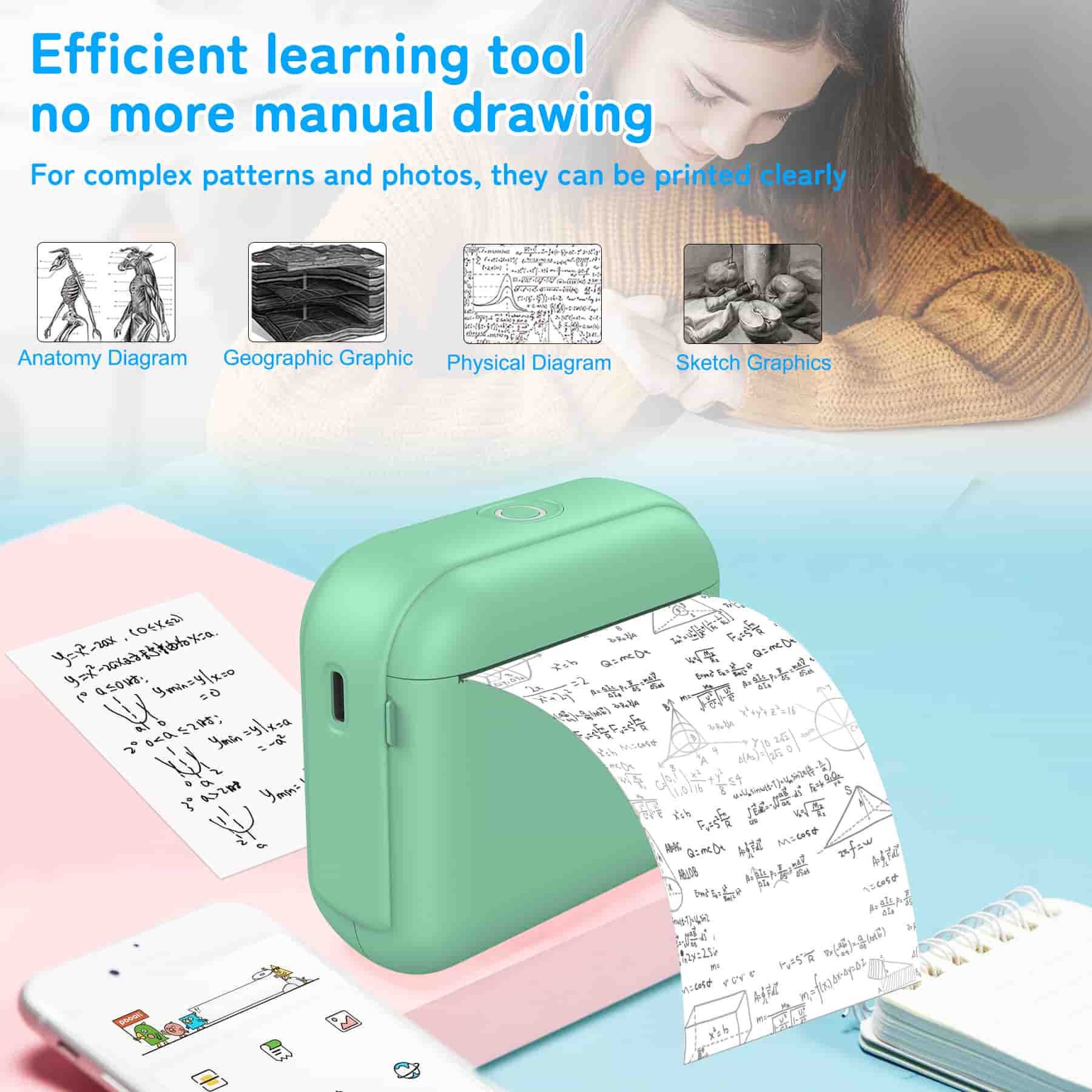 Ink-Free Note Printer for Exam Crammers