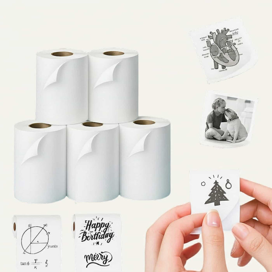 Sticky Thermal Paper Refills – 5 Rolls
